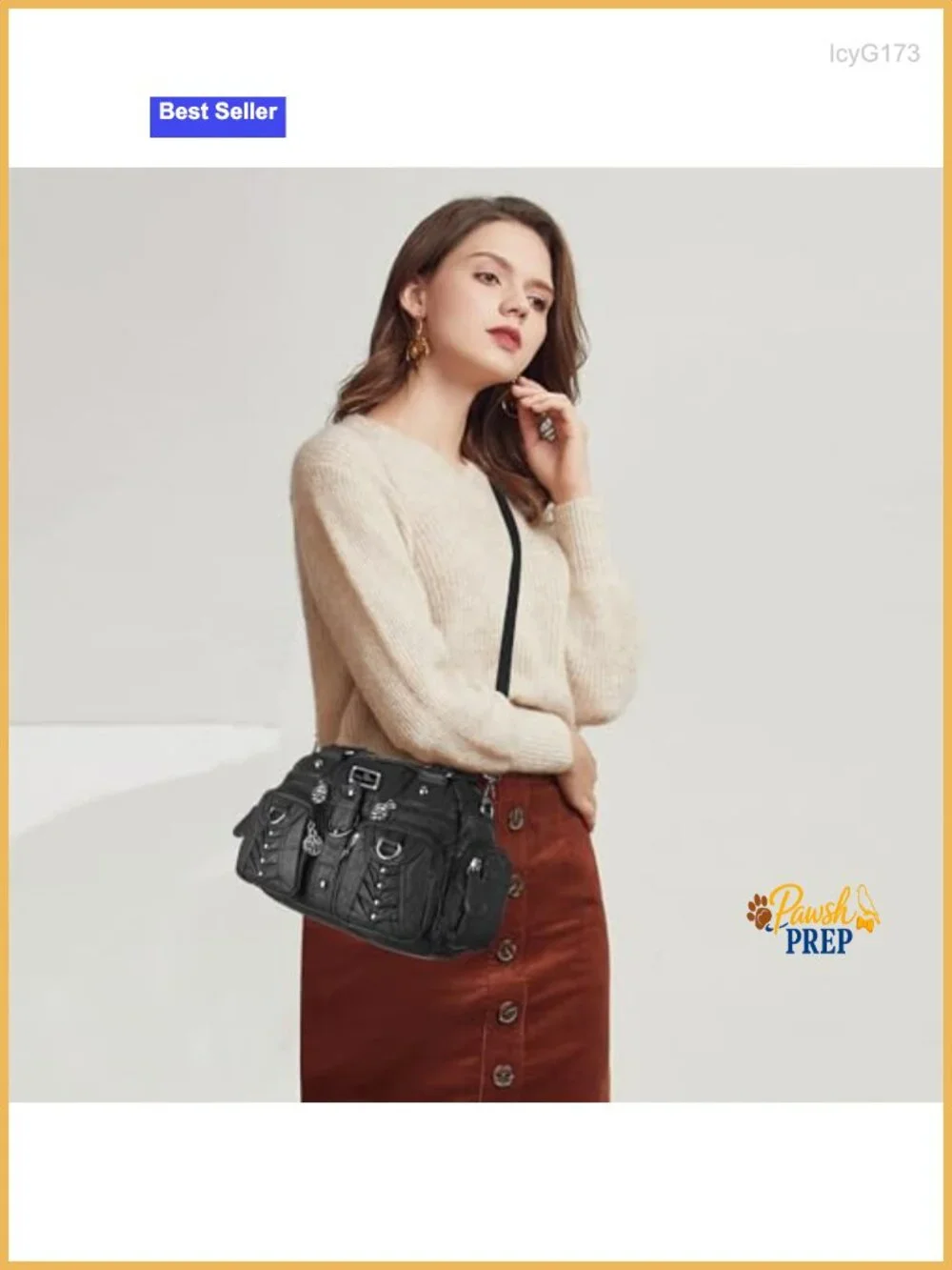 Soft Faux Leather Hobo Handbag Women Crossbody Shoulder Bag Multipocket Purse
